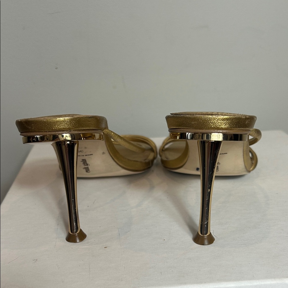 Cult Gaia Lydia Sandals Gold Strappy Heels - Picture 6 of 8
